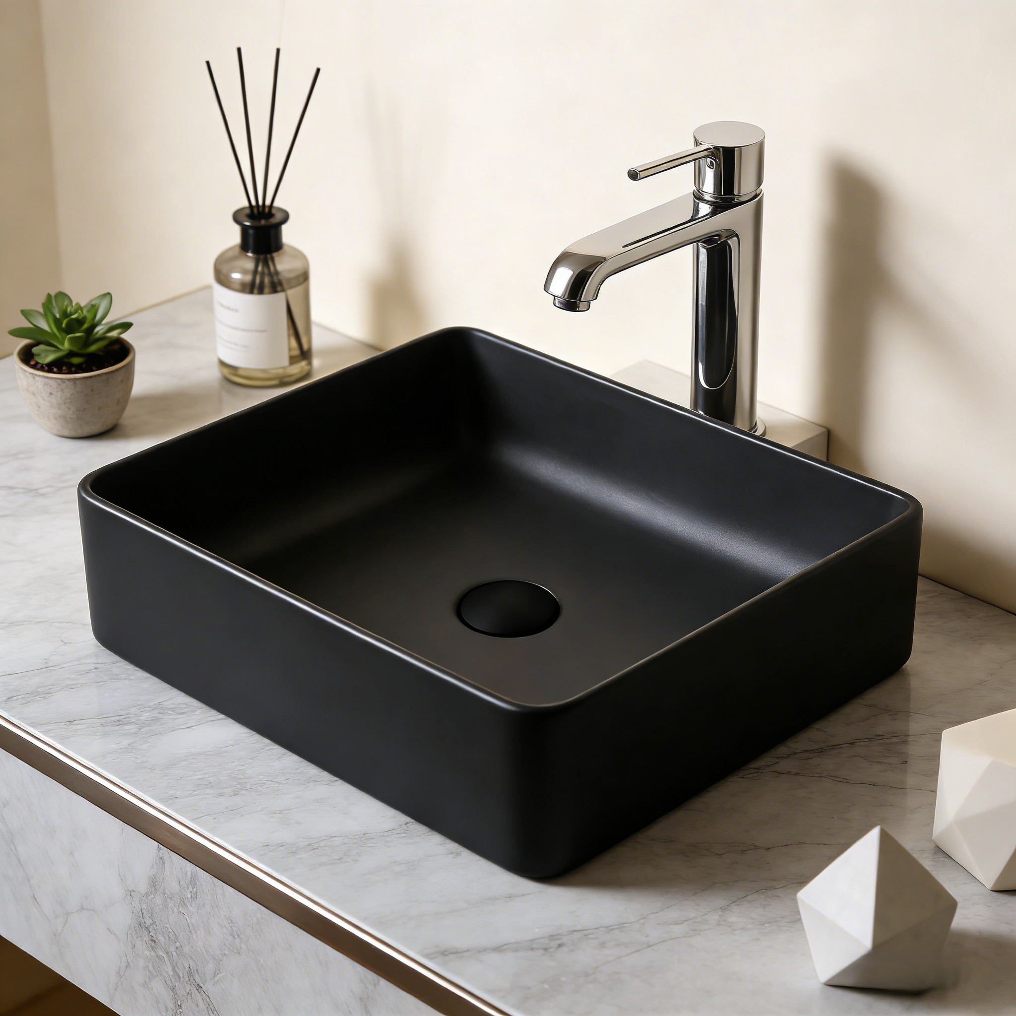 Above Counter Quartz Basin 380*380*128mm