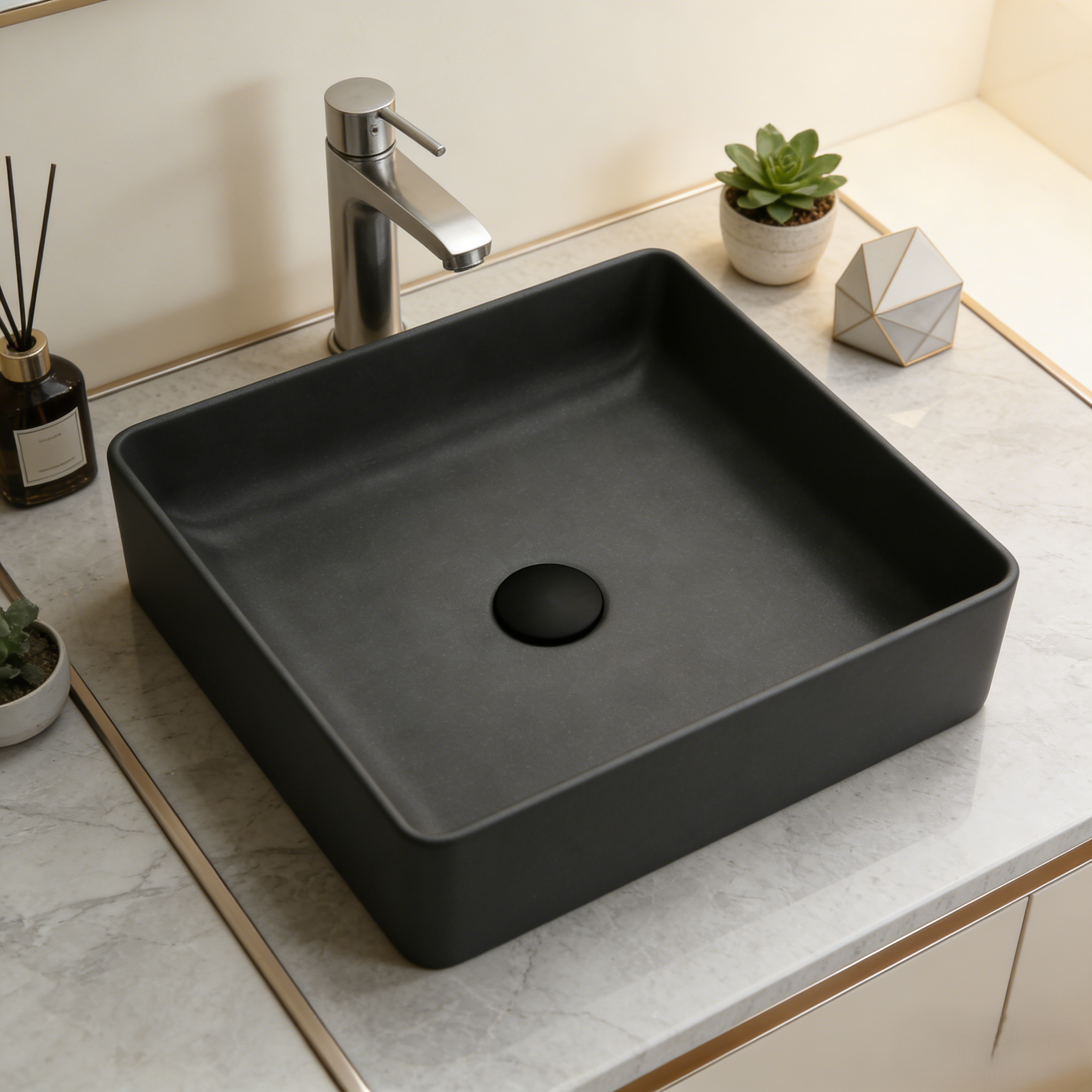 Above Counter Quartz Basin 380*380*128mm