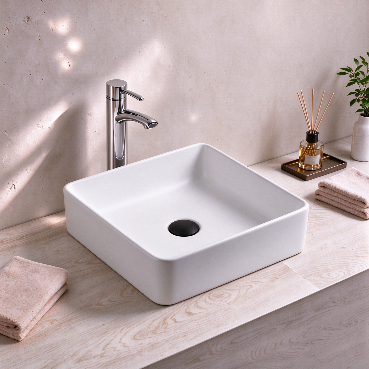 Above Counter Quartz Basin 380*380*128mm
