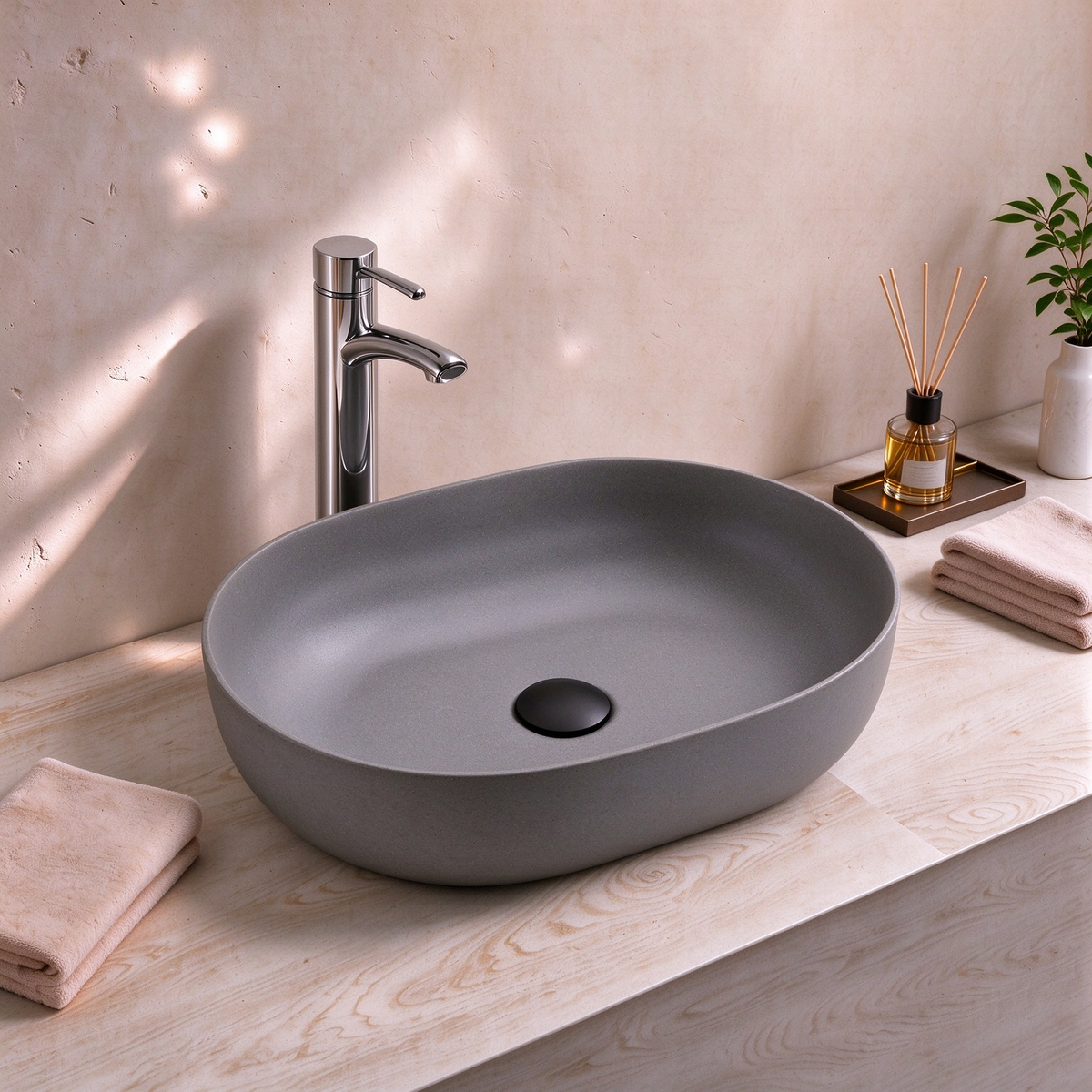 Above Counter Quartz Basin 508*361*140mm