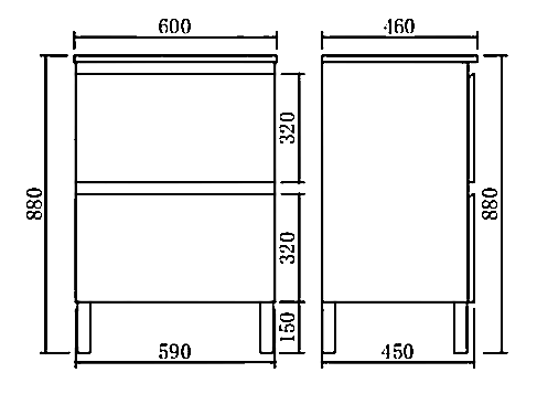 Vita Flux PVC Cabinet 600-900mm
