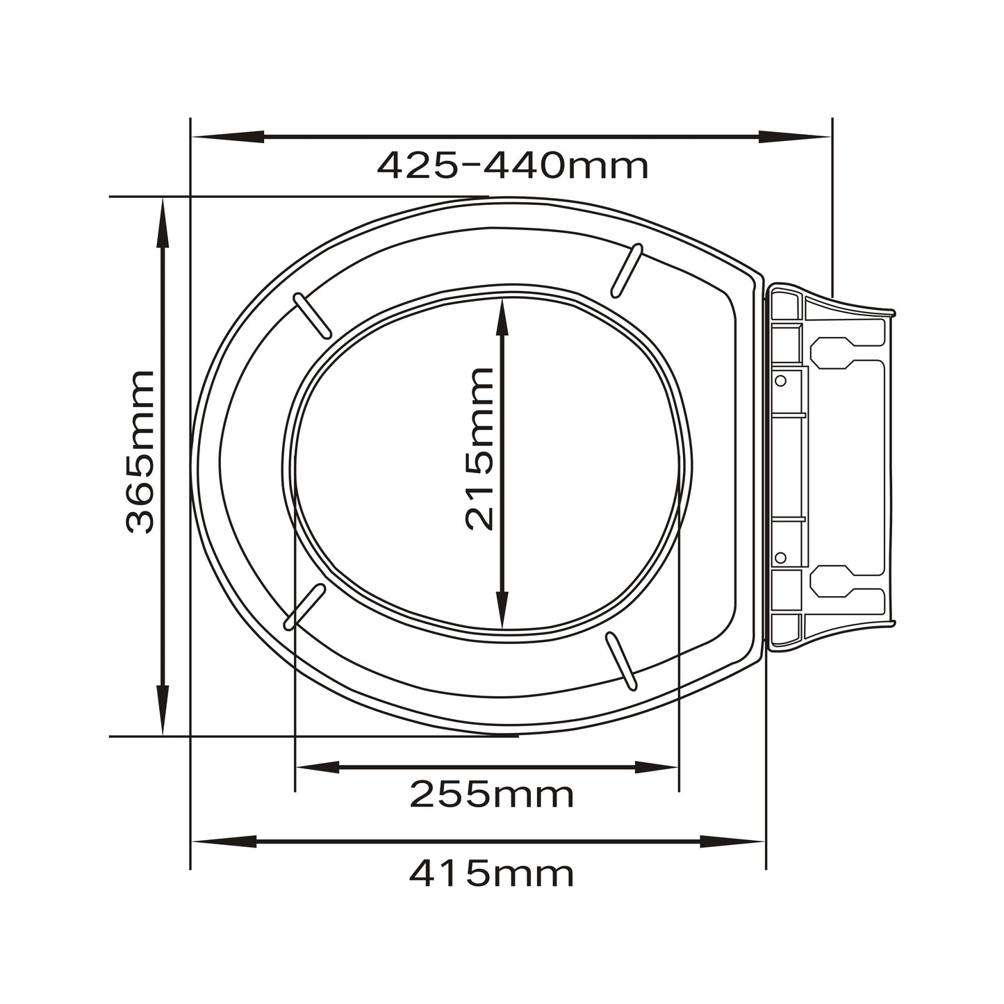 630*350*805mm Link Toilet Suite Dual Flush LUX032 Trap Included