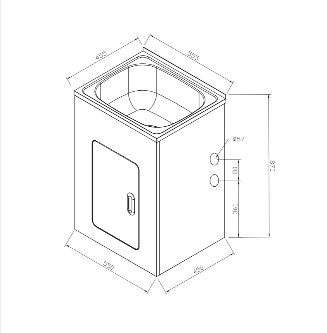Stainless Steel Laundry Tub 305-600mm SLT305 /SLT390 /SLT455 /SLT5039 /SLT555 /SLT600