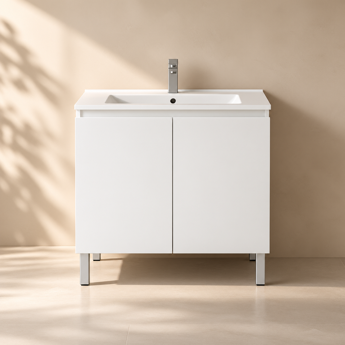 Slim Freestanding Vanity with Legs 750*360*860mm(Double-Door) (Luxern)