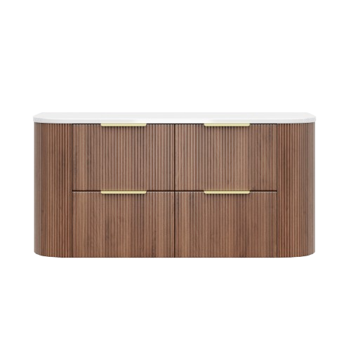 CETO Artis Wall-Hung PVC fluted Curved Cabinet with Soft-Close Drawers 600-900mm ART600W /ART750W /ART900W -D-CO/PO/WAL