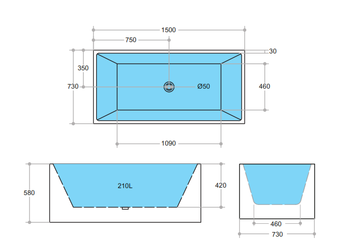 Theo Multifit Bath 990-1700mm