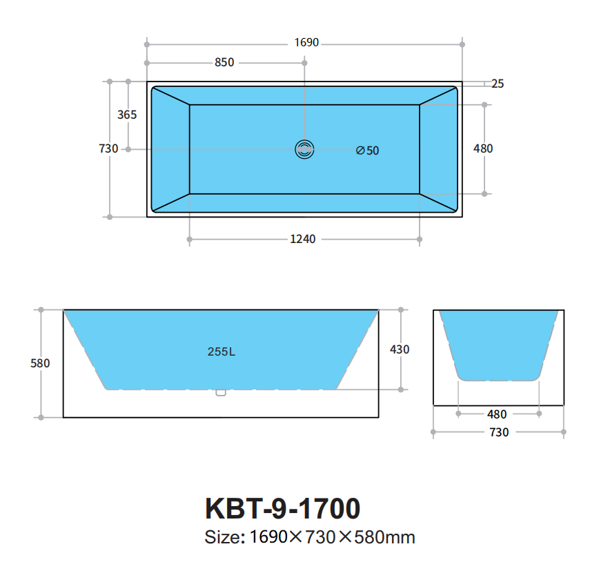 Theo Multifit Bath 990-1700mm