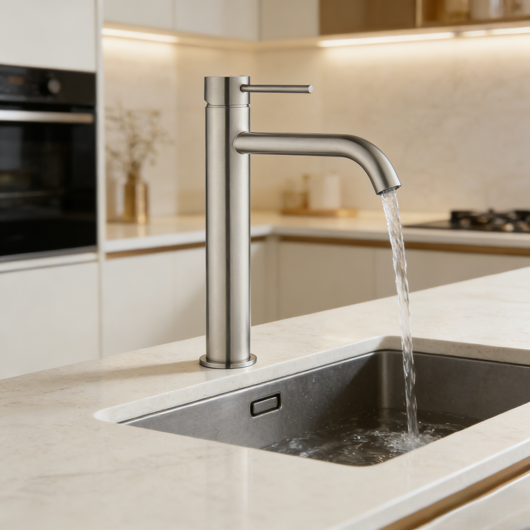 Kitchen Round Tall Basin Mixer Tap 7.5L/Min