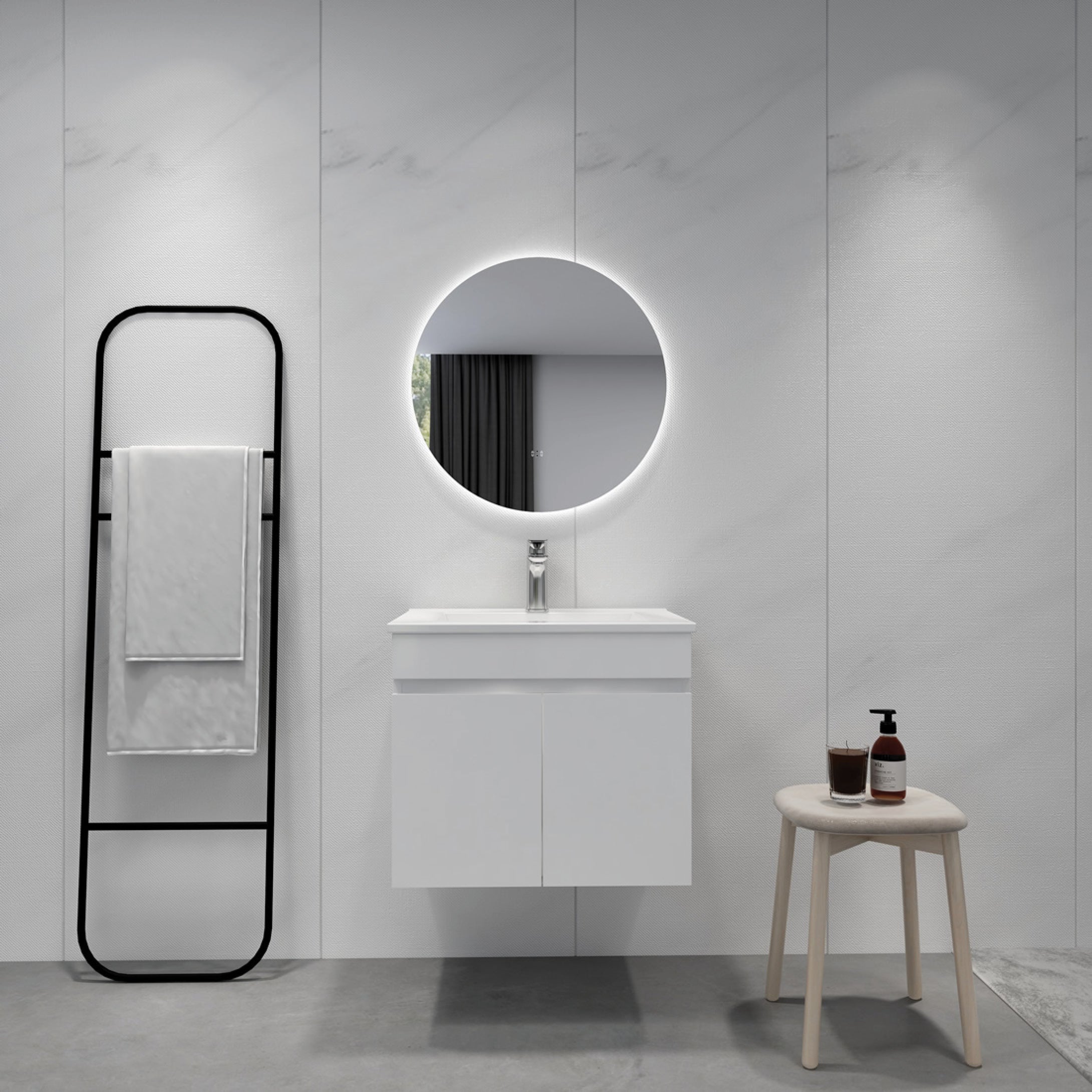 LED Backlit Mirror with Acrylic Strip Smart Touch Free Controls 600-800mm