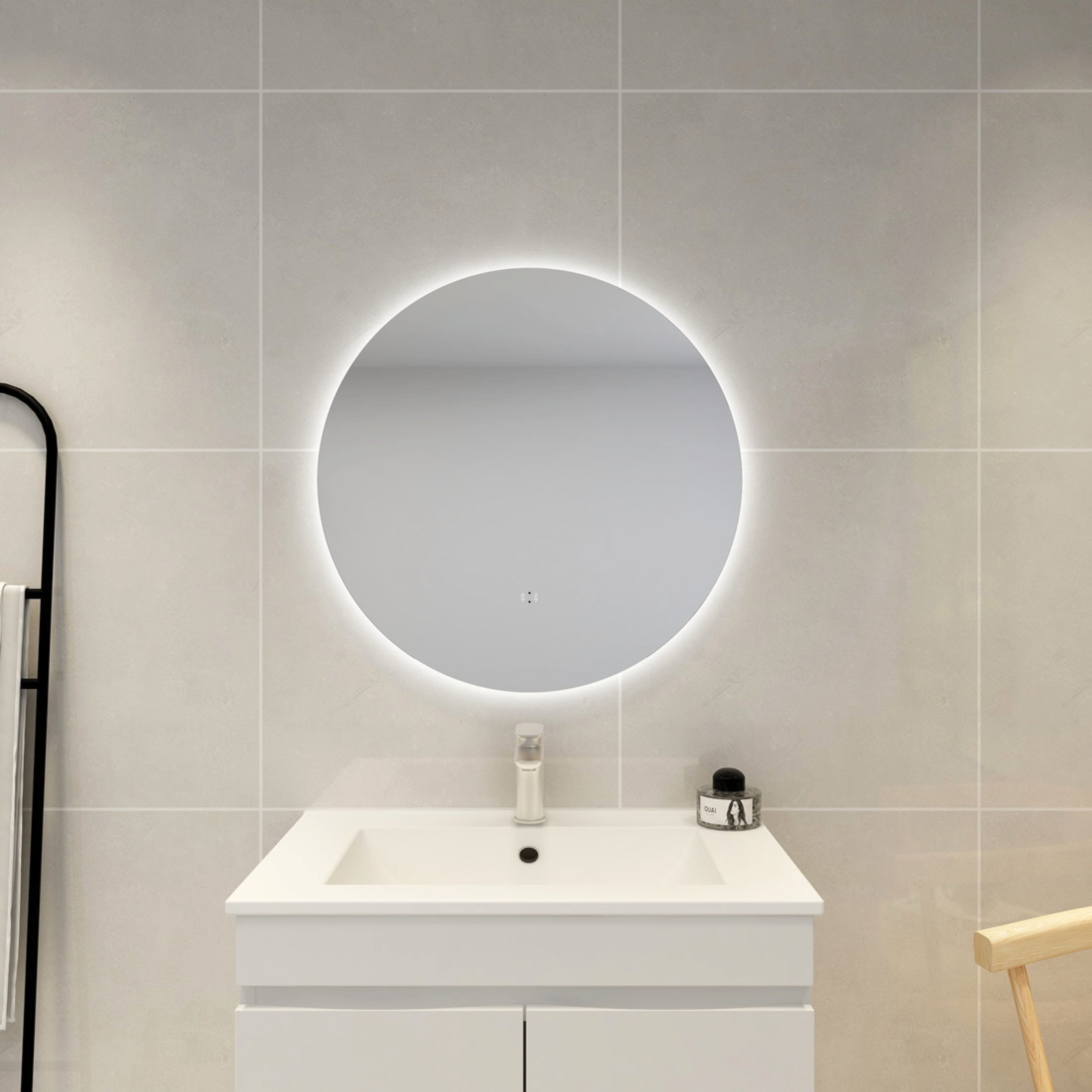 Round Backlit LED Bathroom Mirror – Smart Touch Wall Mirror 700*700mm