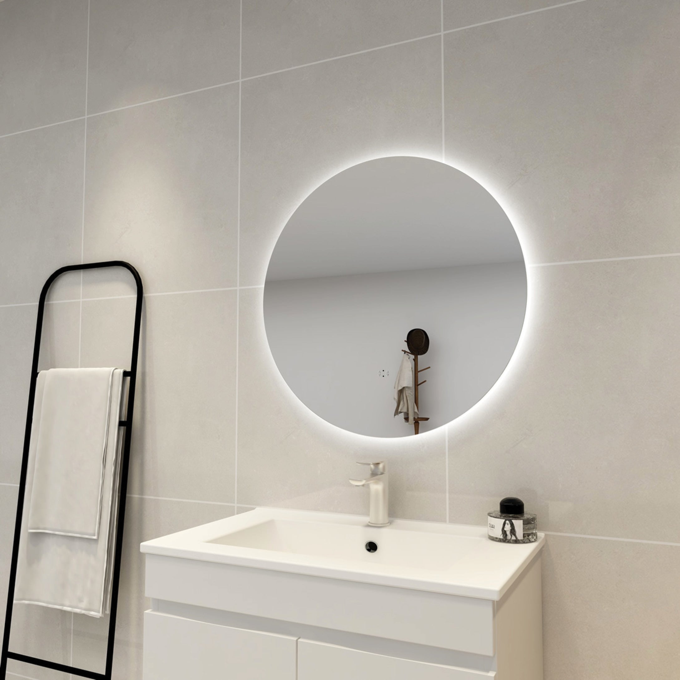 Round Backlit LED Bathroom Mirror – Smart Touch Wall Mirror 700*700mm
