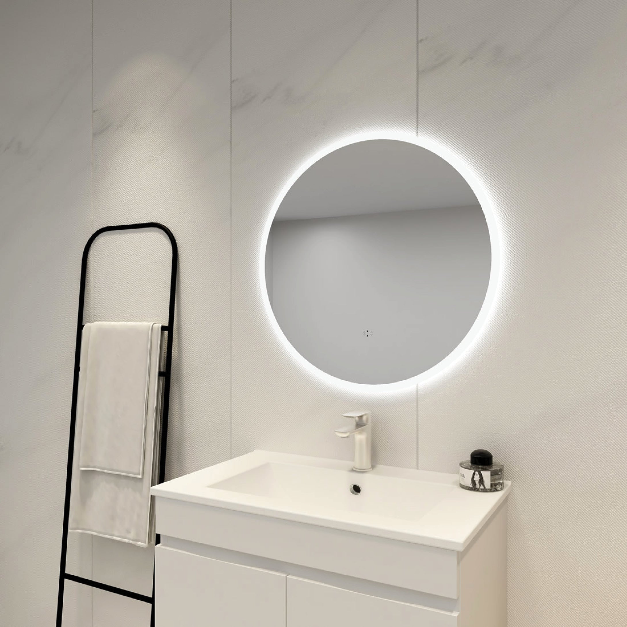 LED Backlit Mirror with Acrylic Strip Smart Touch Free Controls 600-800mm