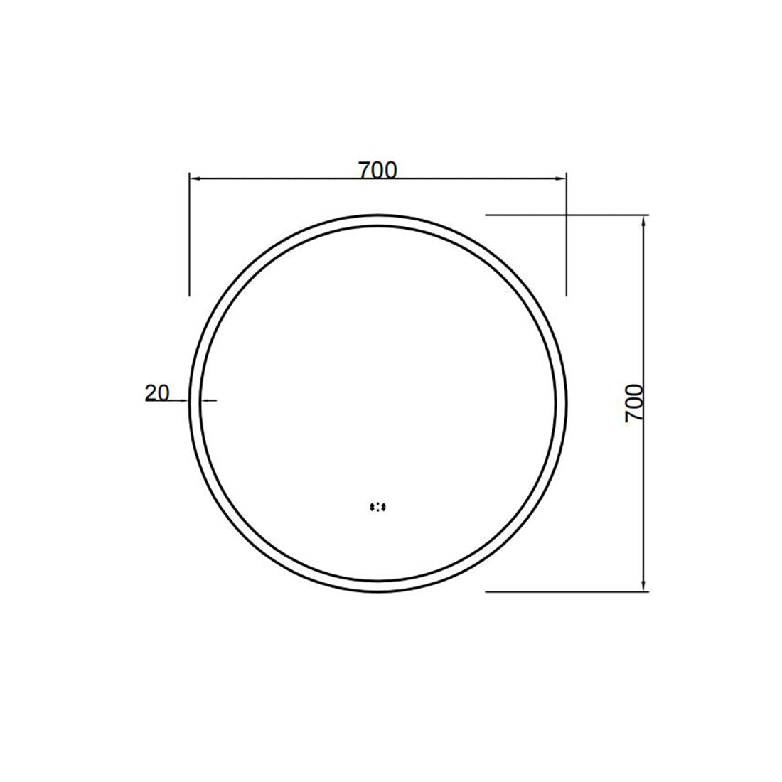 LED Backlit Mirror with Acrylic Strip Smart Touch Free Controls 600-800mm