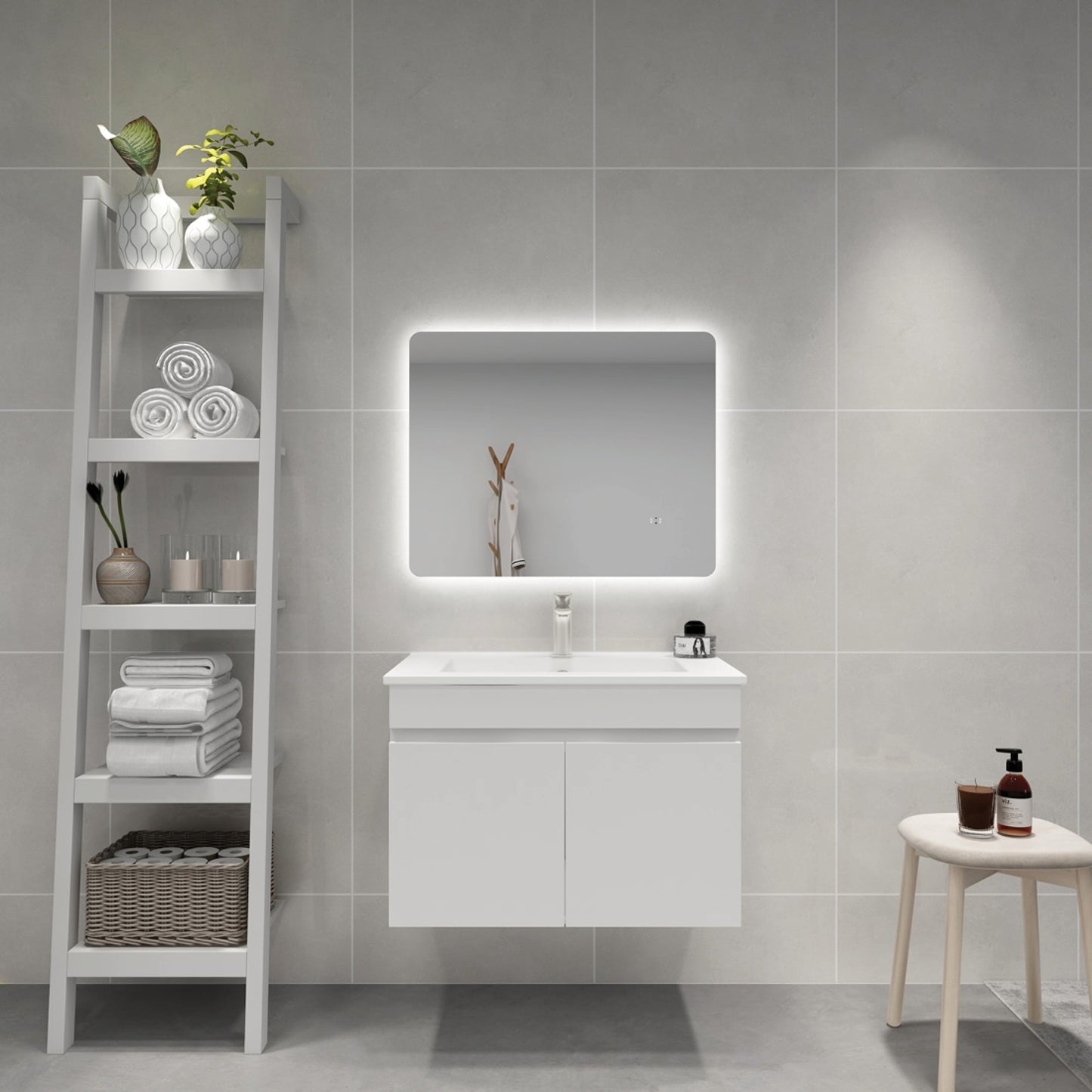 Japsper LED Backlit Mirror Pencil Edge Smart touch free controls 750-1200mm BL7560/9075/1280BM