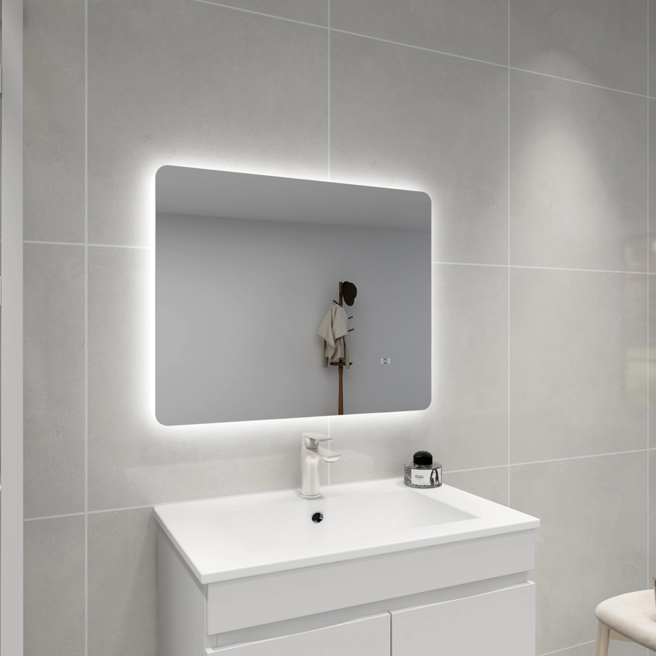 LED Backlit Bathroom Mirror – Pencil Edge Frameless Smart Touch Wall Mirror 750-1200mm