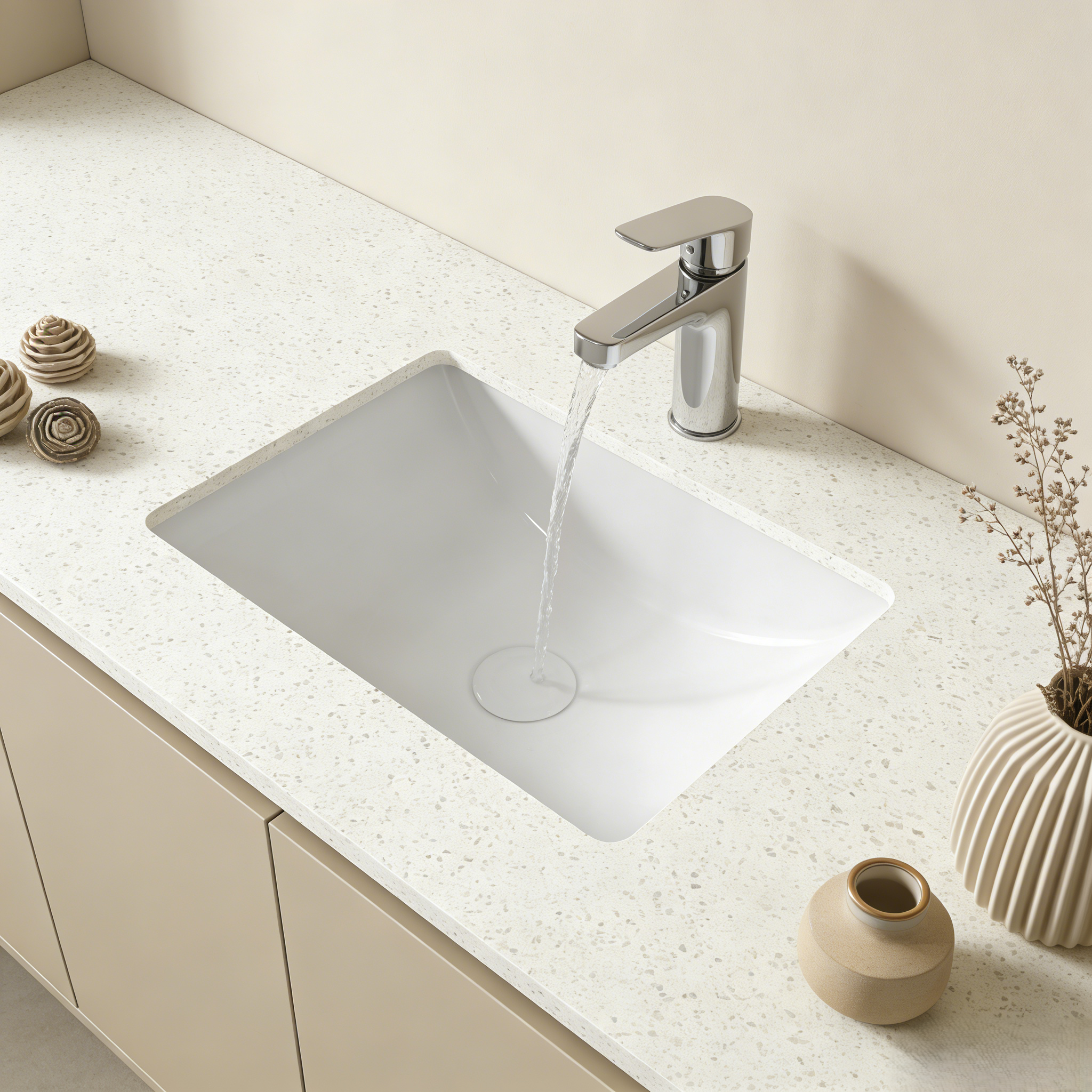 Speckle White Stone Top 600-1500mm