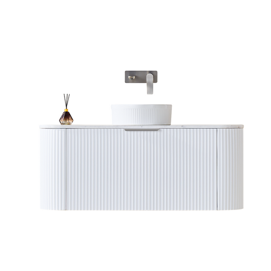 Ceto AVALON Wall Hung PVC Cabinet Matte White Curve Edge Size:1190*493*470mm