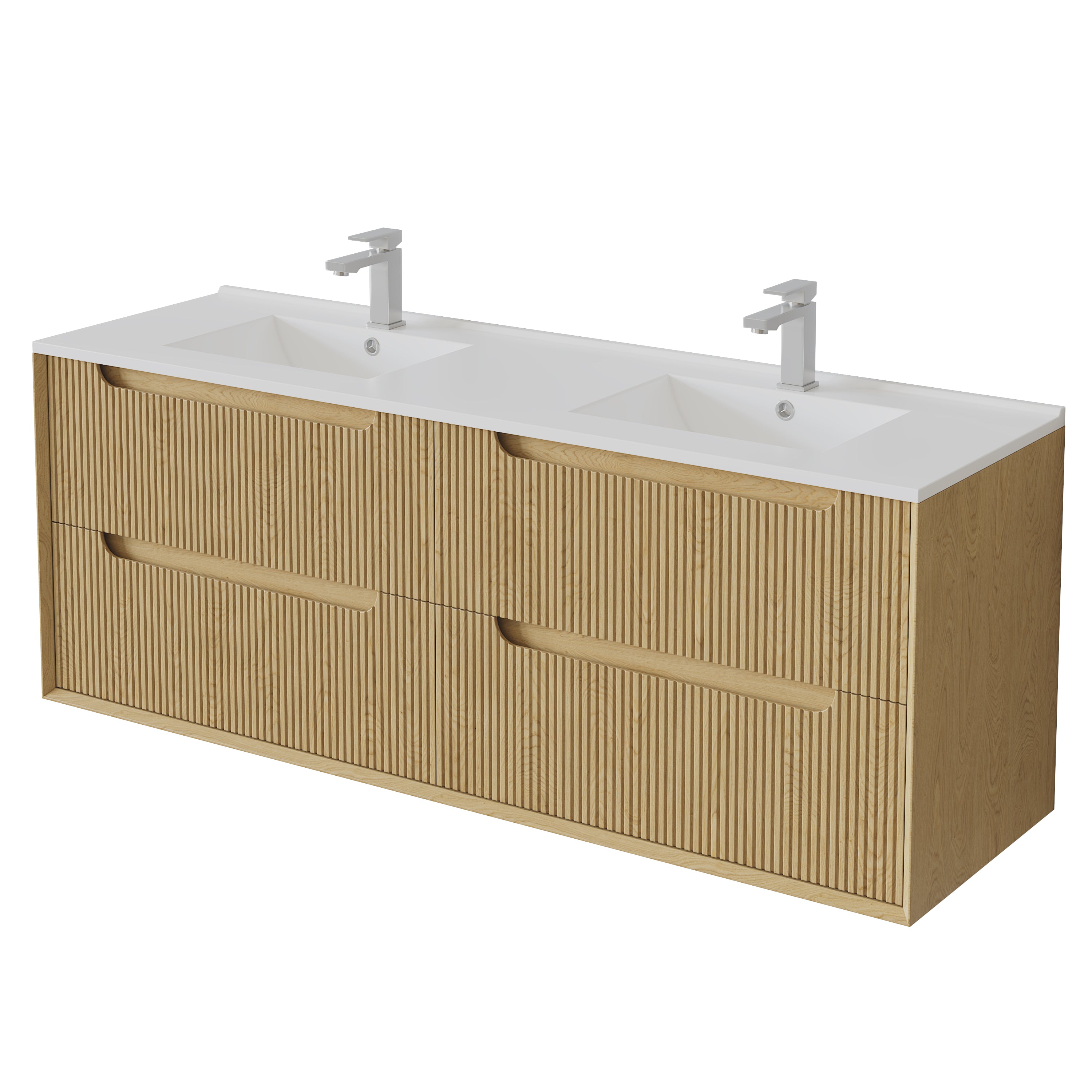 Brooklyn Fluted Wall Hung Vanity 590-1490mm
