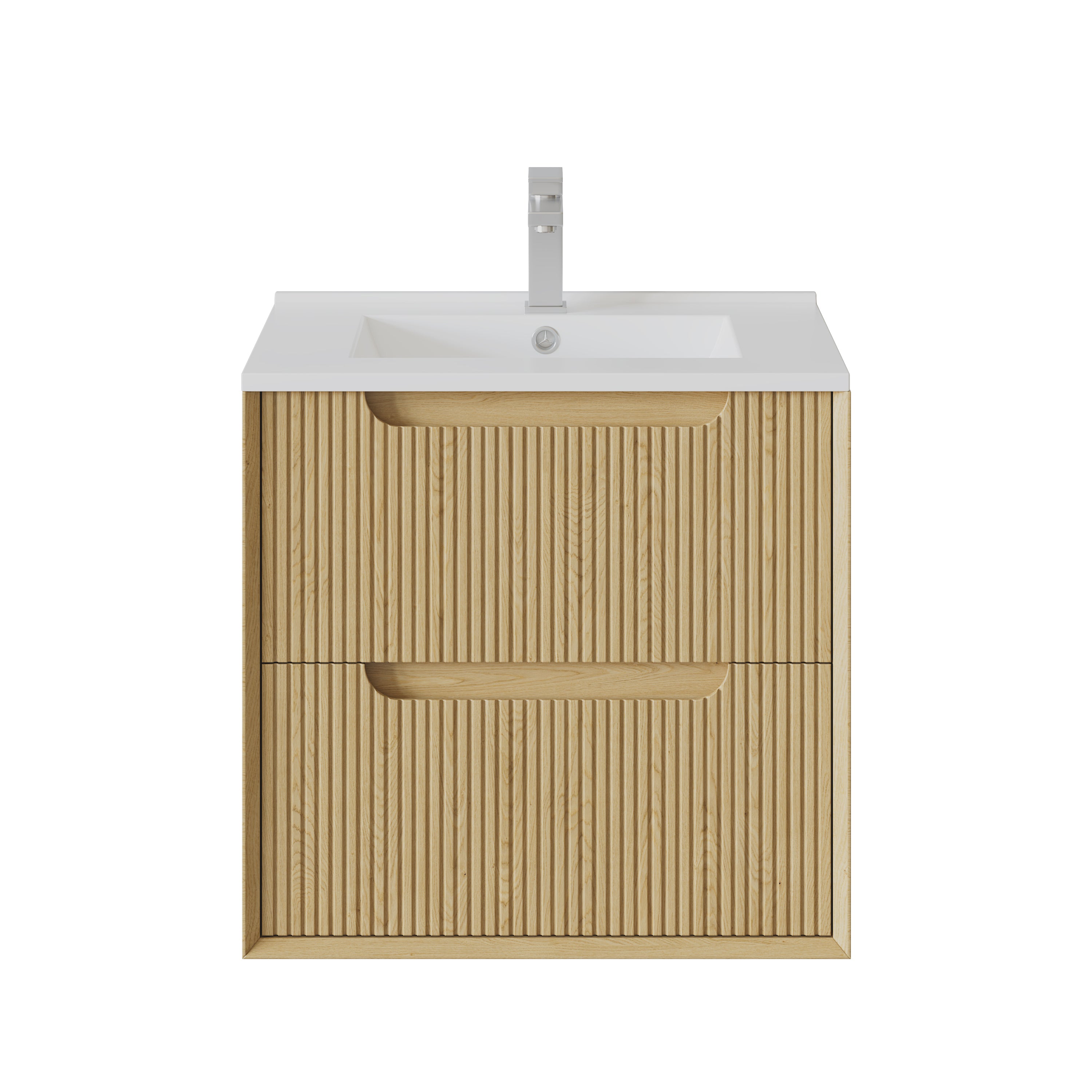 Brooklyn Fluted Wall Hung Vanity 590*455*550mm