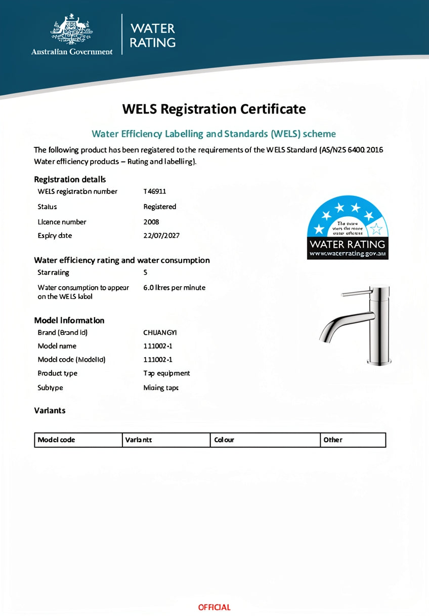 Kitchen Round Tall Basin Mixer Tap 6L/Min