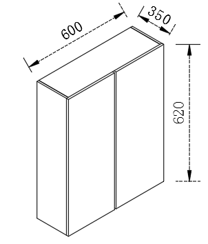 Kitchen Range hook Cabinet 2 Door Cupboard 530/620/630/720mm