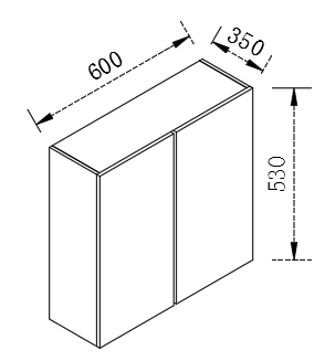 Kitchen Range hook Cabinet 2 Door Cupboard 530/620/630/720mm