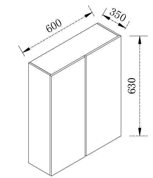 Kitchen Range hook Cabinet 2 Door Cupboard 530/620/630/720mm