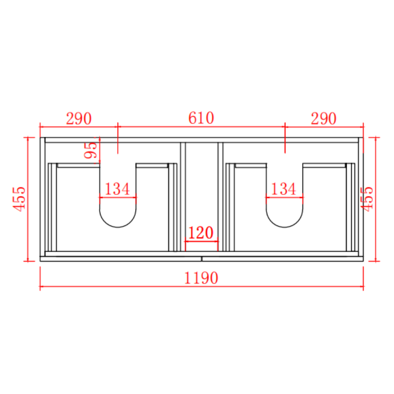 PVC Wall-Mounted Vanity Cabinet 1200/1500mm