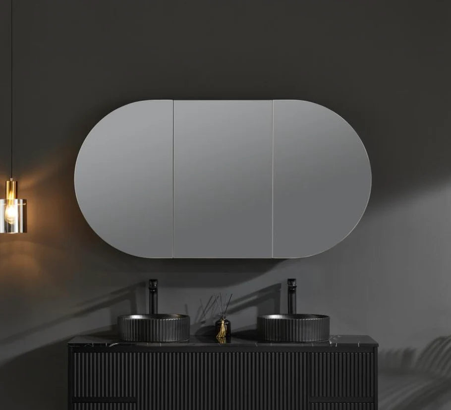 Olivia Shaving Cabinet Tall Boy 1500x800x150mm OPLSV1580MB/MW