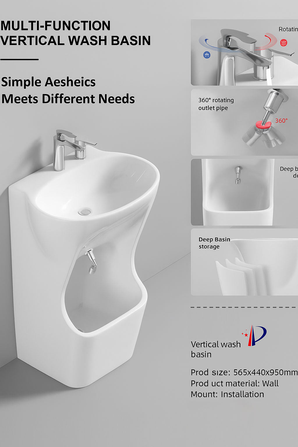 Standing Double Level Large Foot Wash Deep Sink Ablution With Tap