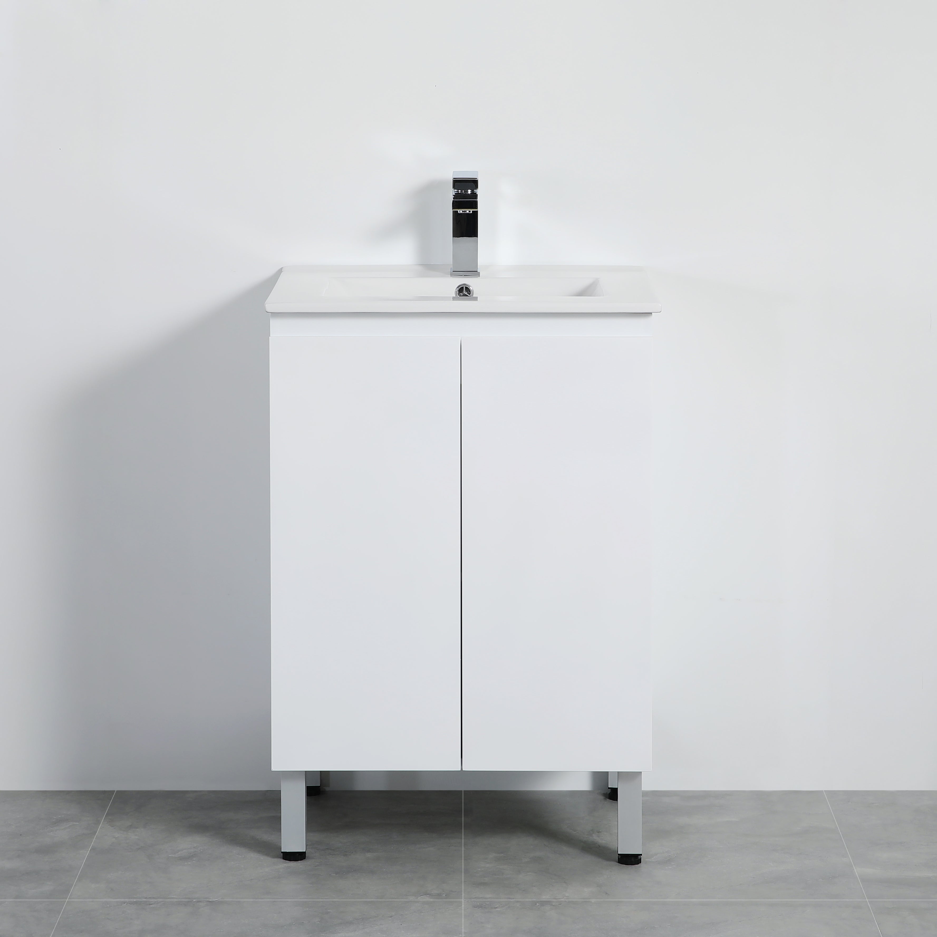 Bathroom Vanity White PVC Polyurethane Cabinet ONLY 600*460*880mm
