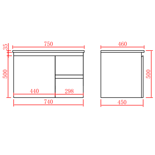 Vessel Sink 600/750/900/1200/1500/1800mm