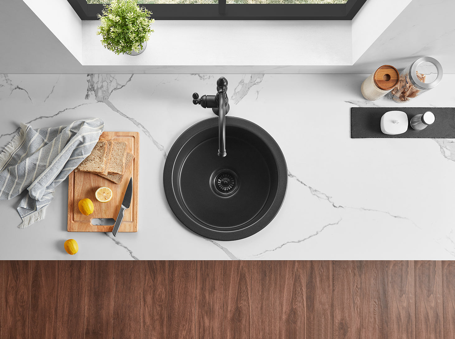 Sintered Stone Undermount Kitchen Basin 410/466mm