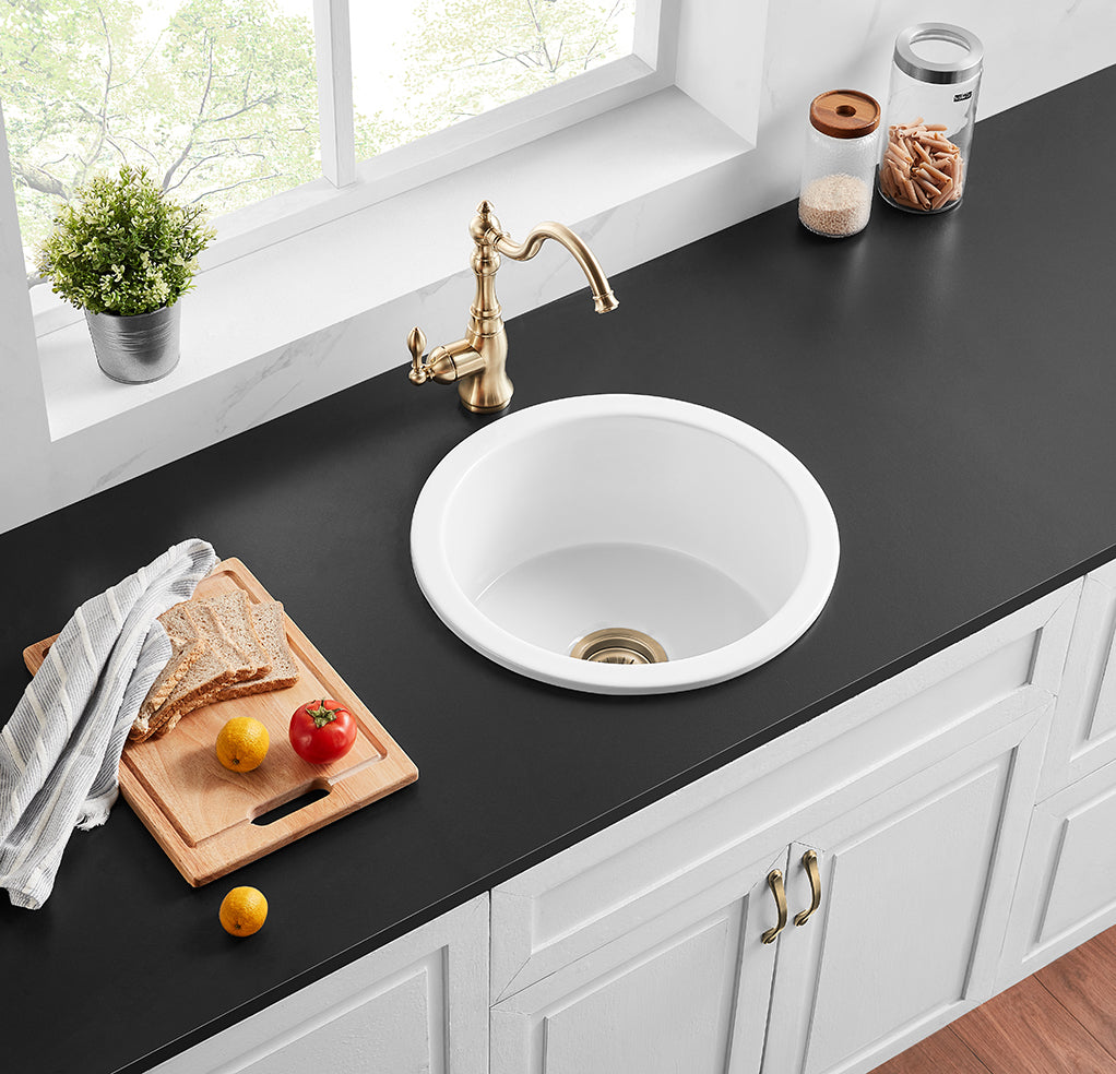 Nadia Fireclay round insert/undermound Sink 470*228mm