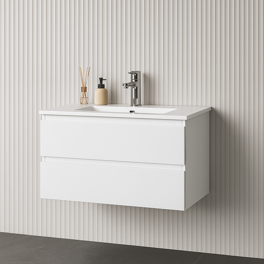 CETO Revive Wall Hung PVC Cabinet with U shape soft closing drawers 600-900mm REV63W/REV73W/REV93W-MW