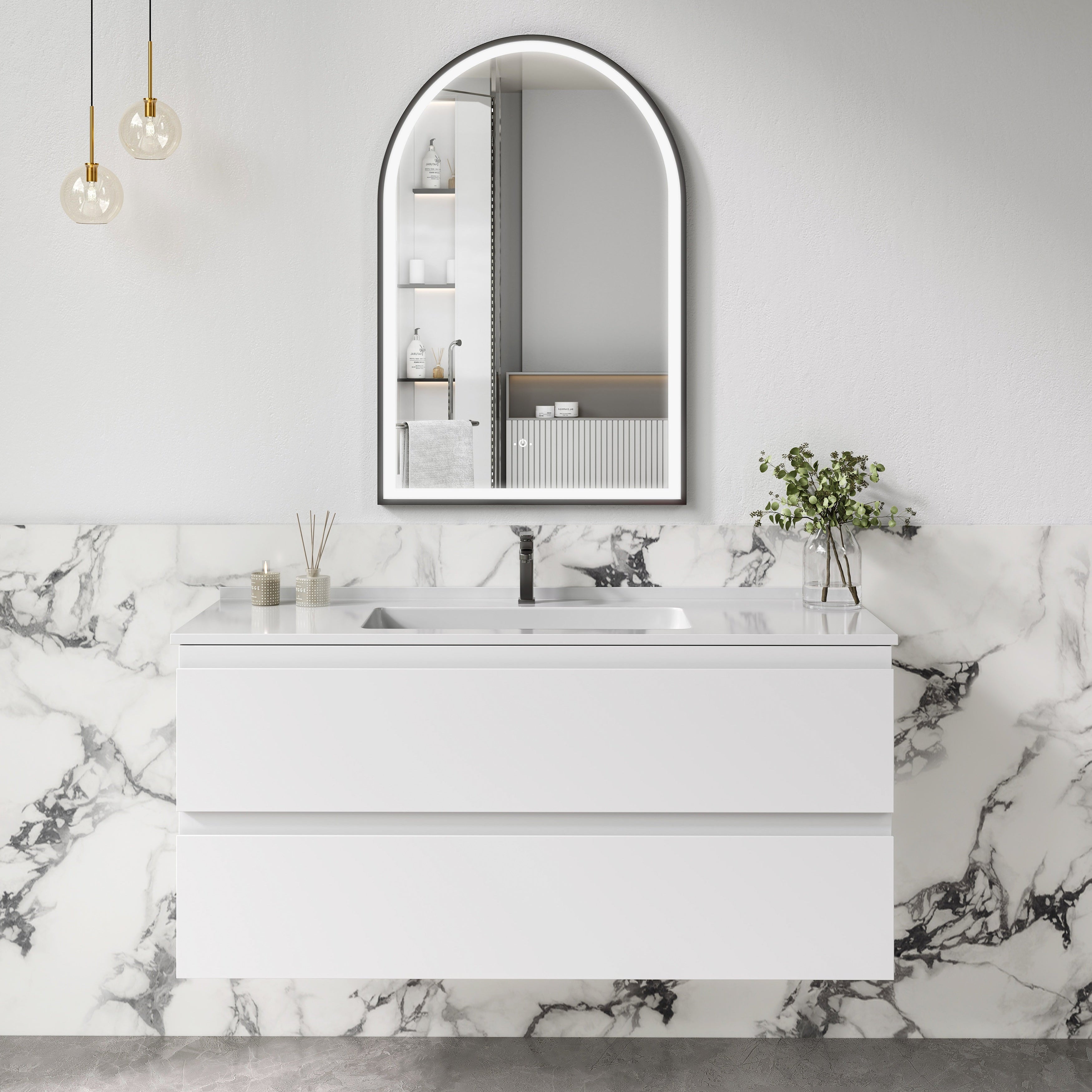 Vita Flux Wall-Mounted PVC Cabinet with U shape soft closing drawers 1200-1500mm