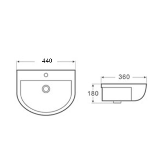 Wall-Mounted Basin 440*360*180mm