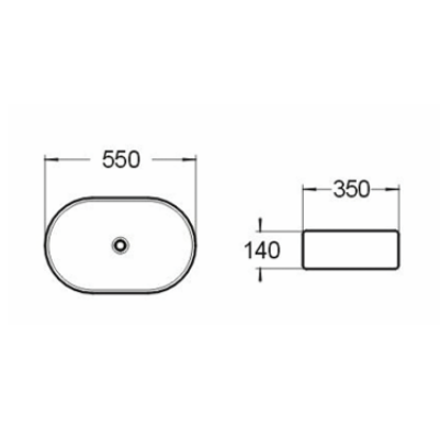 Above Counter Basin 550*360*150mm