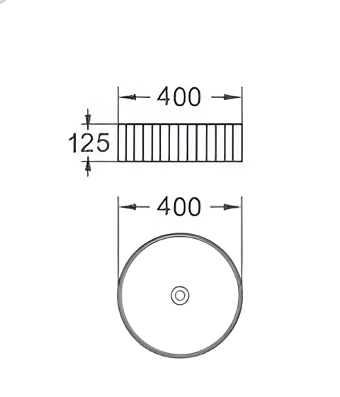 490mm X 310mm X 130mm Gloss White Basin Cascade CA4040