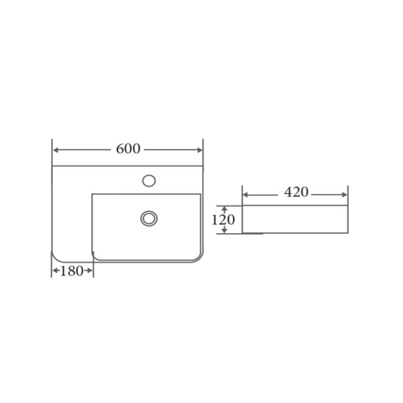 Wall-Mounted Basin 600*420*120mm