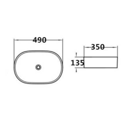 Above Counter Basin 485*355*135mm