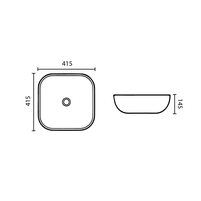 Gloss White Ceramic Console Basin 425*425*150mm