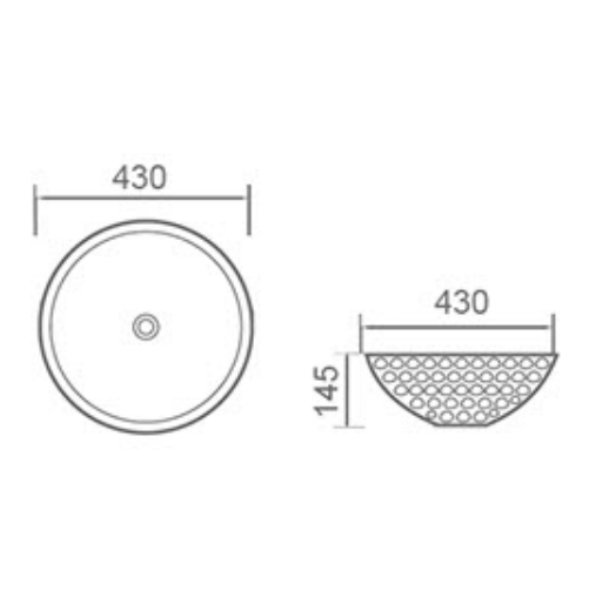 Above Counter Basin 430*430*145mm