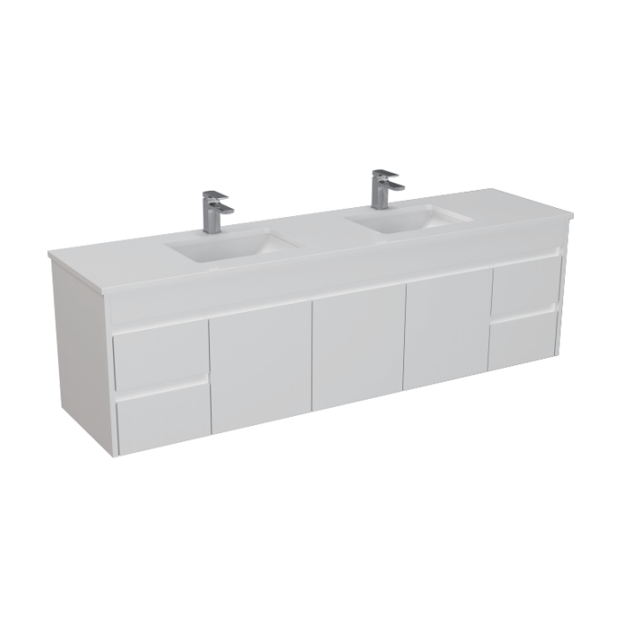 Polar Double Bowls PVC Wall-Mounted Vanity 1800*460*545mm