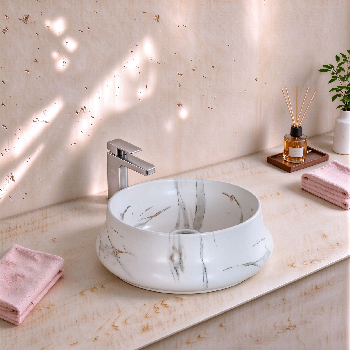 Matte White Alabaster Basin 400*400*140mm