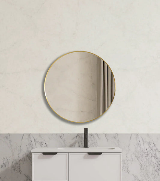 Luna Aluminum Framed Mirror 5mm Copper Free with Safety Film 600/700/800mm KR600F/KR700F/KR800F-MB/BG/BN/GM