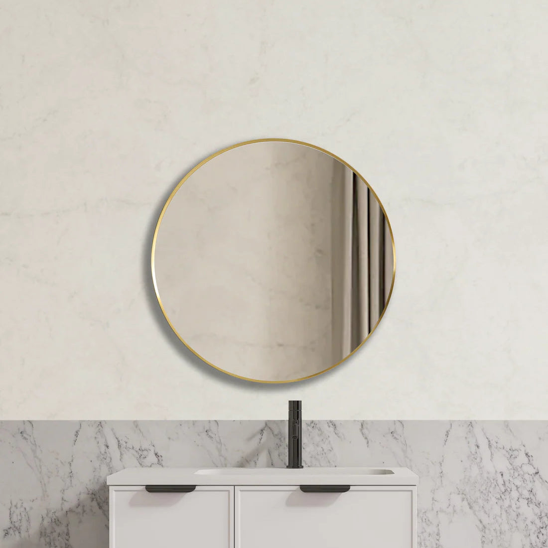 Aluminum Framed Bathroom Mirror – 600/700/800mm Wall Mounted