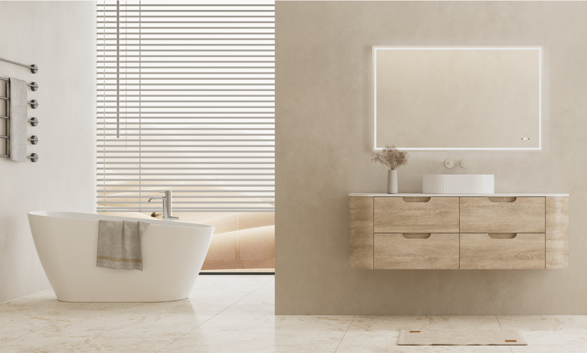 Selene Freestanding Bathtub, Gloss White, 1500mm / 1700mm, No Overflow, Plug & Waste Excluded