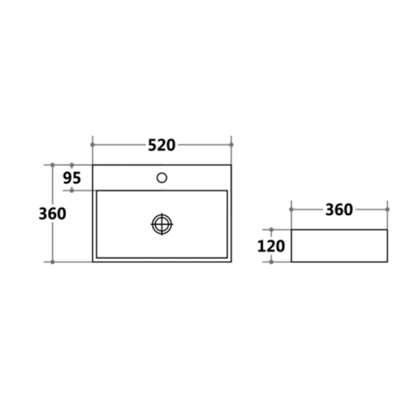 Wall-Mounted Basin 535*370*125mm