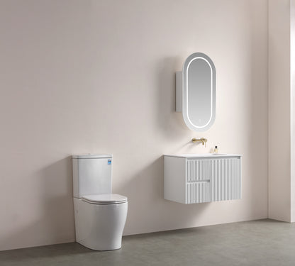Olivia LED Frontlit Mirror Oval Shaving Cabinet 450x900x155mm OPLSV4590MB/MW-LED